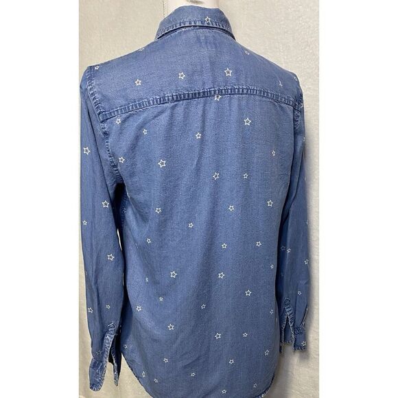 Gap Jean Button Down Shirt With Stars Women's Size M - Picture 7 of 15